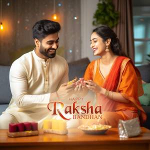 Happy Raksha Bandhan - Brother And Sister Social Media Post For Twitter