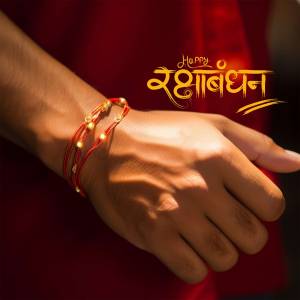 Close-up of a wrist with Rakhi threads tied on it