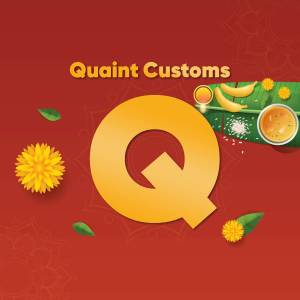 Quaint Customs logo with traditional Indian elements