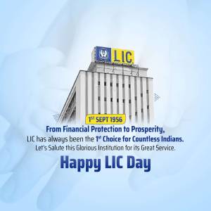 Happy LIC Day - Celebrating 68 Years Of Service Banner For Telegram