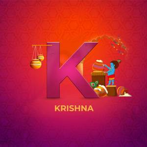 Krishna Letter K Template For Facebook