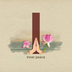 Illustration of hands in a Namaste gesture with lotus flowers and a watercolor background.