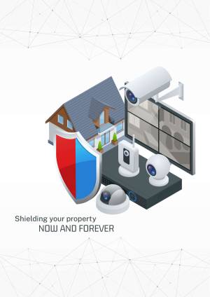 Home Security System Illustration Design For LinkedIn
