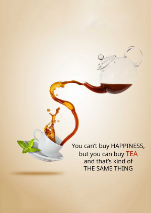 Tea Pouring - Happiness In A Cup Banner For Pinterest