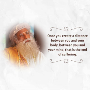 Sadhguru Quote On Suffering Marketing Image For Telegram