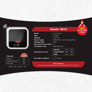 Omnis Wi-Fi Instant Water Heater with specifications