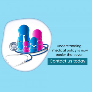 Matryoshka dolls representing family healthcare with a stethoscope and text about understanding medical policy.