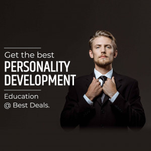 Man in a suit promoting personality development education