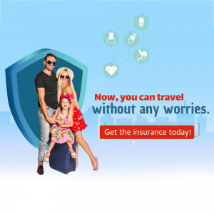 Family with travel insurance protection