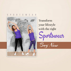 Sportswear Advertisement - Transform Your Lifestyle Promotional Banner For Google Business Profile