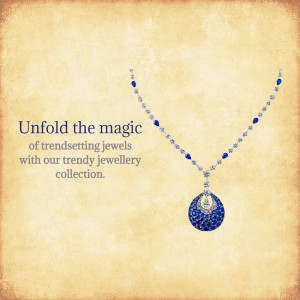 Elegant blue gemstone necklace on a vintage background