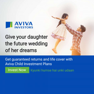 Father lifting daughter, symbolizing future wedding plans with Aviva Investments.