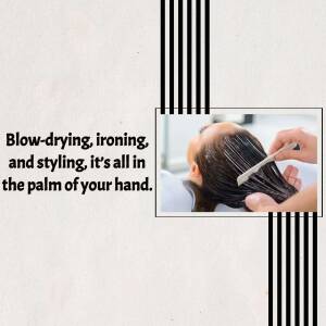Woman getting her hair styled at a salon