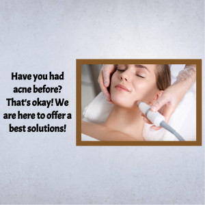 Woman receiving facial treatment for acne
