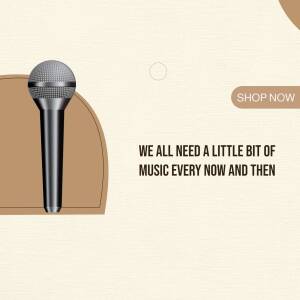 Microphone with text promoting music