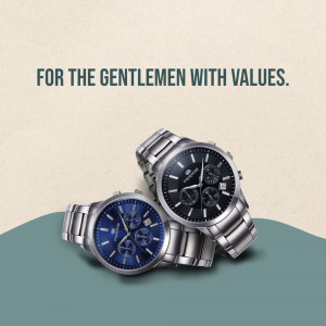 Two silver and black men's watches displayed on a teal surface