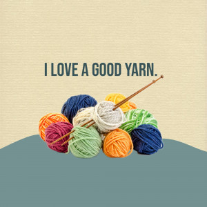 Colorful balls of yarn with knitting needles