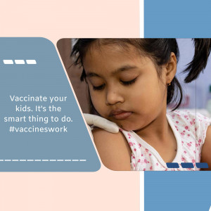 A young girl receiving a vaccination from a healthcare worker.