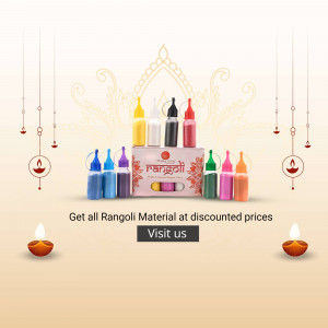 Rangoli Colors And Materials - Diwali Sale Poster For Twitter