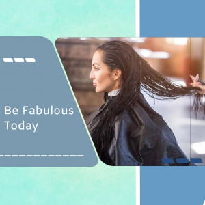 Woman with wet hair at a hair salon, promotional image