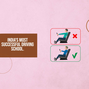 Illustration showing correct and incorrect driving posture with check and cross marks.