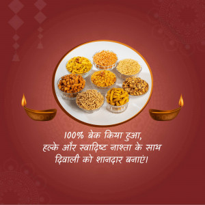 Assortment of Indian snacks in small bowls arranged on a plate with Diwali decorations.