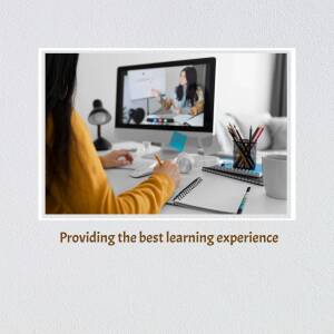 Woman taking notes during a virtual meeting on her computer.