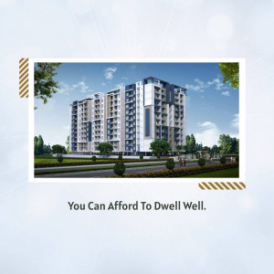 Rendering of a modern apartment building with landscaping
