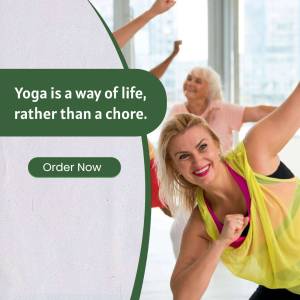 Group of people, including seniors, practicing yoga in a studio.