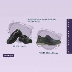 Black safety shoes with anti-smashing and anti-piercing features