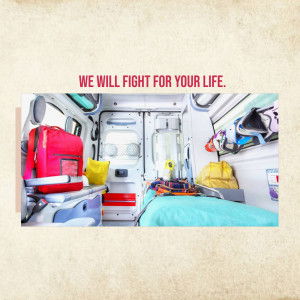 Interior view of an ambulance with medical equipment