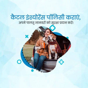 Woman with her dog near a car, promoting pet insurance.