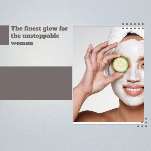 Woman with a facial mask and cucumber slices on her eyes