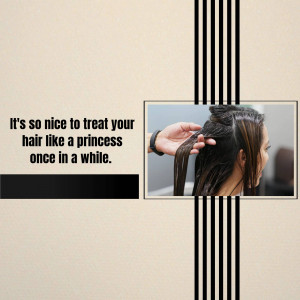 Woman receiving a hair treatment at a salon