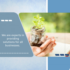 Hands holding coins in a jar, symbolizing financial growth and business expertise.