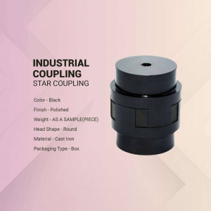 Black industrial star coupling on a pink background