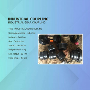 Image of industrial gear couplings, cast iron, customizable size and shape.