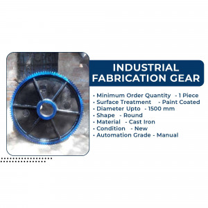 Image of a large industrial gear with specifications