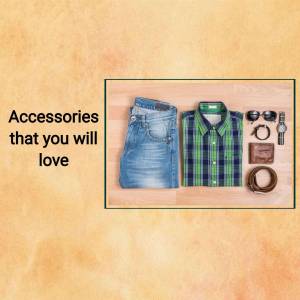 Flat lay of men's clothing and accessories including jeans, shirt, sunglasses, watch, belt, and wallet.