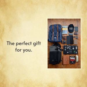 Flat lay of travel accessories and gadgets, perfect gift idea