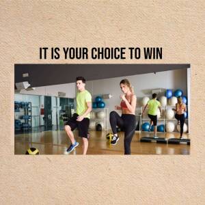 Group fitness class with people exercising in a gym