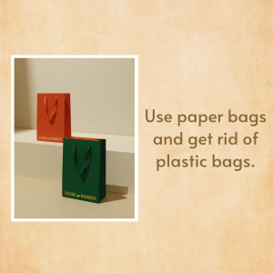 Eco-Friendly Shopping: Paper Bags Poster For LinkedIn