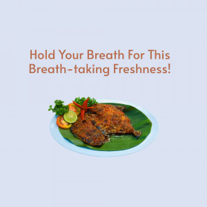 Spicy Fried Fish Business Poster For Threads