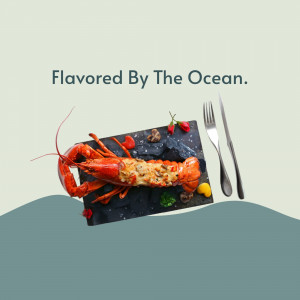 Flavored By The Ocean - Lobster Dish Business Poster For Pinterest