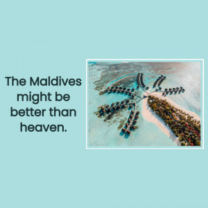 Aerial view of a luxurious resort in the Maldives with turquoise waters and overwater bungalows.