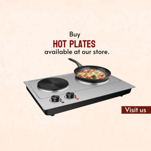 Image of a double hot plate with food cooking on one burner