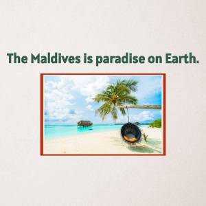 Scenic view of a tropical beach in the Maldives with a hammock
