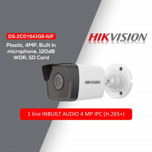 Hikvision DS-2CD1043G0-IUF 4MP Plastic Bullet Camera with Built-in Microphone