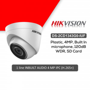 Hikvision DS-2CD1343G0-IUF 4MP Dome Camera with Built-in Microphone