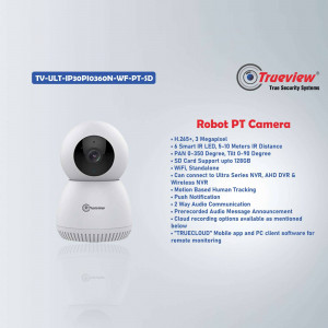 White Trueview Robot PT Camera with specifications